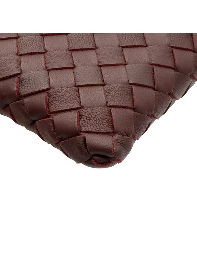 Dark Burgundy Intrecciato Nappa Large Pouch Clutch - BOTTEGA VENETA - BALAAN 5