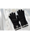 CC Logo Cashmere Gloves Black White AA8450 - CHANEL - BALAAN 4