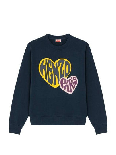 Heart Classic Cut Sweatshirt Midnight Blue - KENZO - BALAAN 2