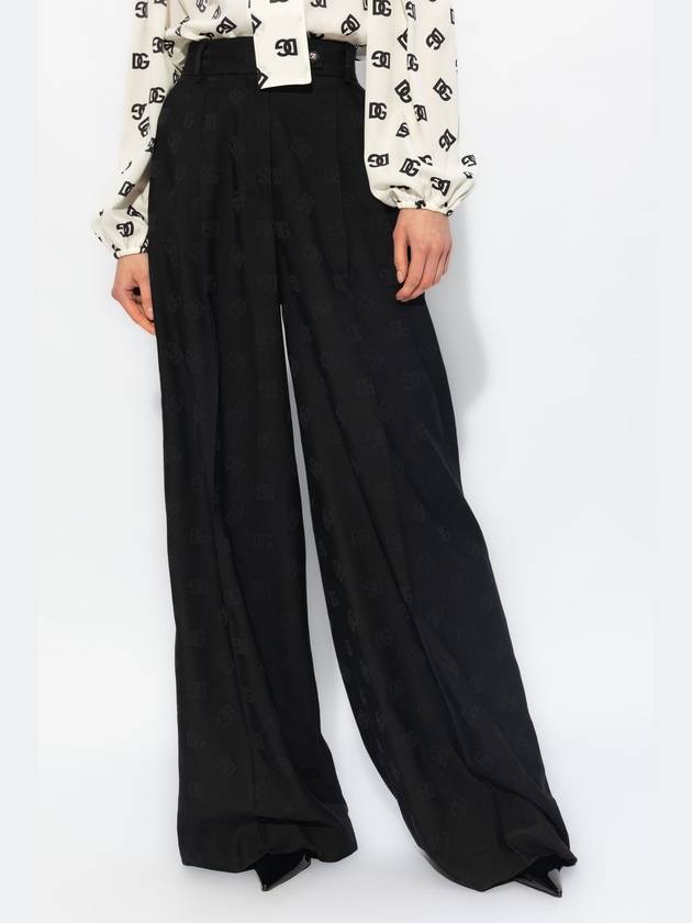 Logo Jacquard Wool Palazzo Pants FTCP2TFJ2CI - DOLCE&GABBANA - BALAAN 4