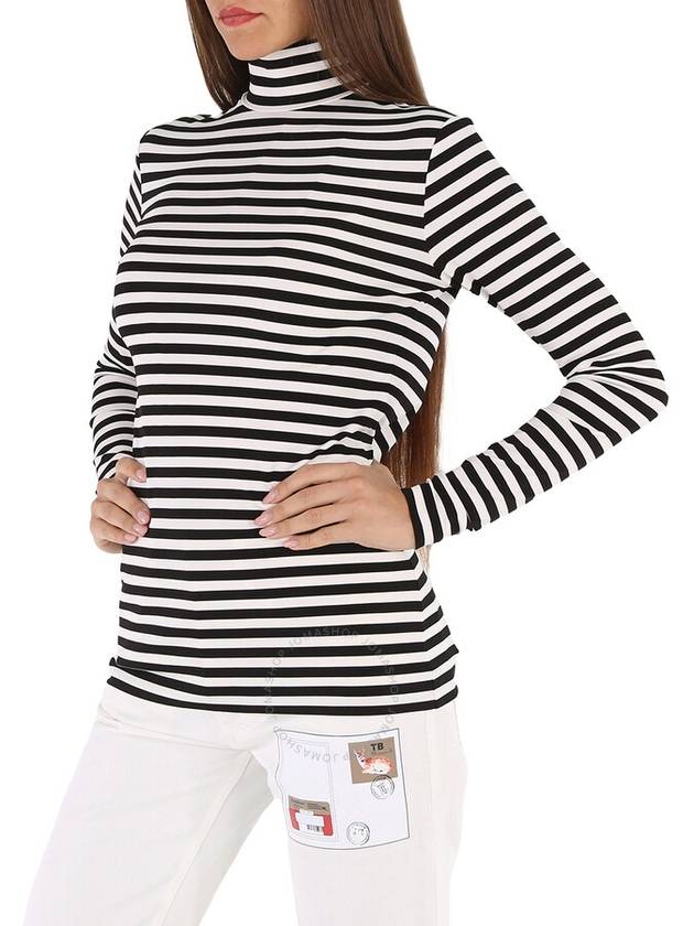 Striped Stretch Jersey Neck Polar Black White - BURBERRY - BALAAN 3