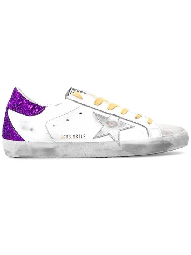 Women's Superstar Glitter Purple Tab Low Top Sneakers White - GOLDEN GOOSE - BALAAN 3