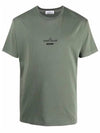 Archibio Embroidered Logo Short Sleeve T-Shirt Olive - STONE ISLAND - BALAAN 1