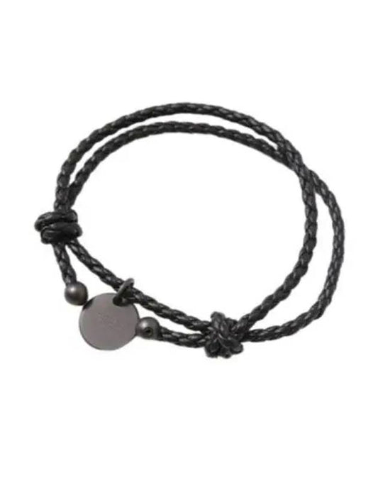 Intrecciato Leather Bracelet Black - BOTTEGA VENETA - BALAAN 2