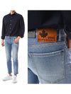 Men's Maple Logo Leather Patch Jeans Blue - DSQUARED2 - BALAAN 2