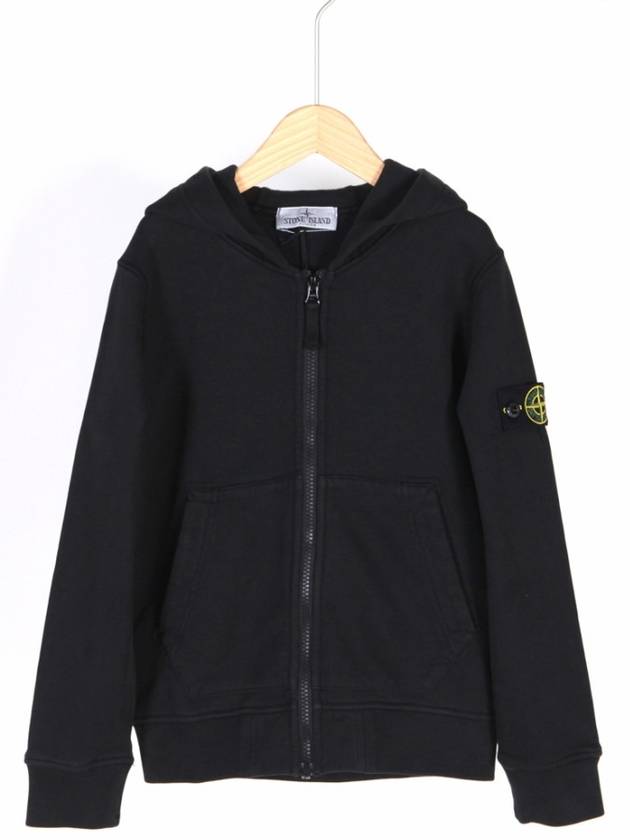 Kids Wappen Patch Zip-Up Hoodie Black - STONE ISLAND - BALAAN 2