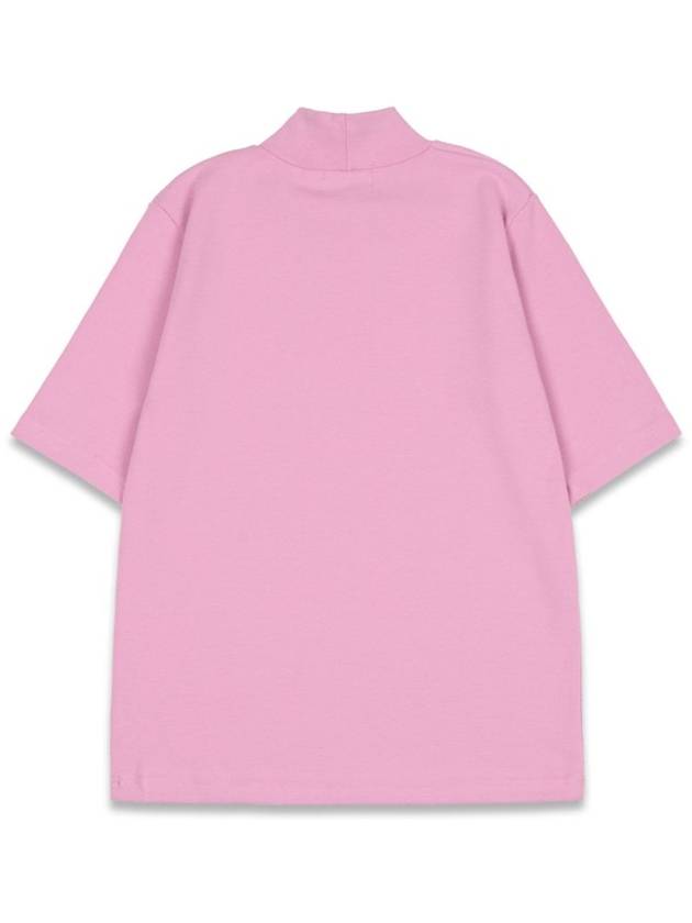 Women s Basic Logo Half Neck T Shirt Pink MCFW24LT5PK - MACKY - BALAAN 3