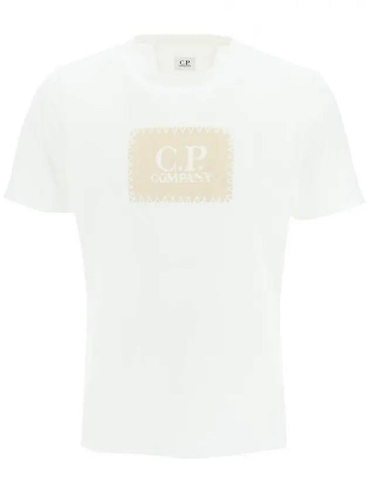 Printed Short Sleeve T-Shirt White - CP COMPANY - BALAAN 1