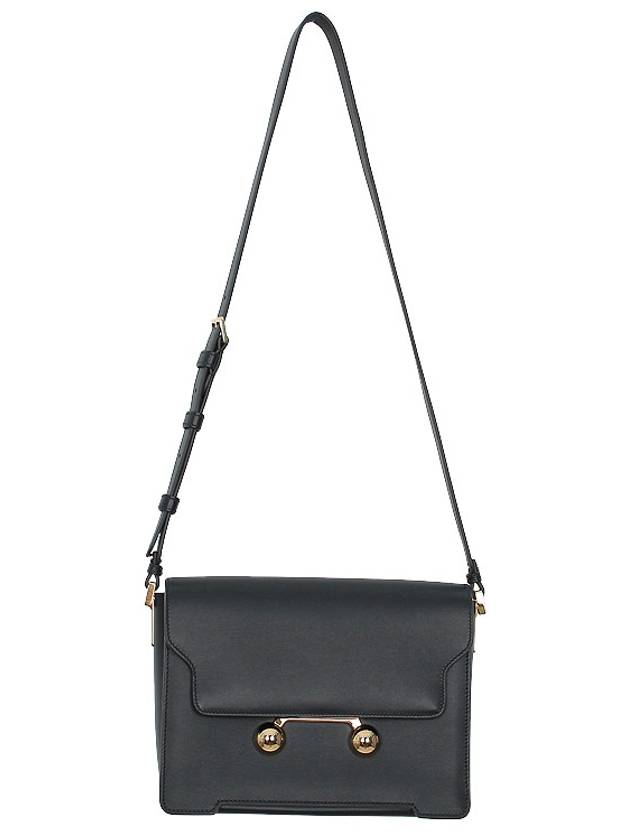 Trunkaroo Medium Leather Shoulder Bag Black - MARNI - BALAAN 4