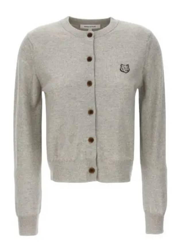 Bold Fox Head Patch Regular Cardigan Grey - MAISON KITSUNE - BALAAN 2