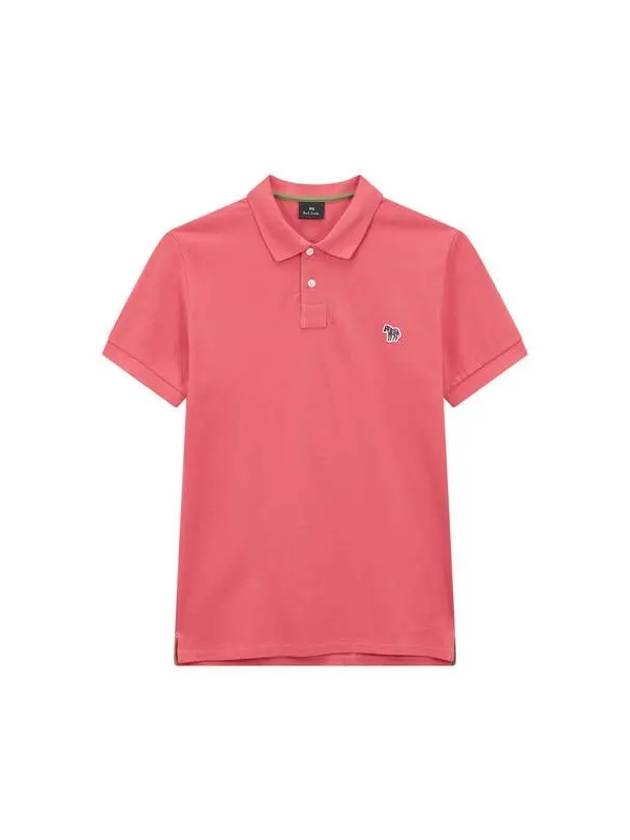 PS slim fit mini zebra pique shirt dark pink - PAUL SMITH - BALAAN 1