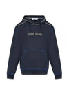 Brushed Cotton Fleece Hoodie Navy - STONE ISLAND - BALAAN 2