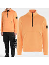 Men's Wappen Patch Half Zip-up Sweatshirt Orange - STONE ISLAND - BALAAN 2