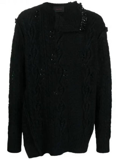 Simone Rocha beaded distressed cable knit 270485 - SIMONE ROCHA - BALAAN 1