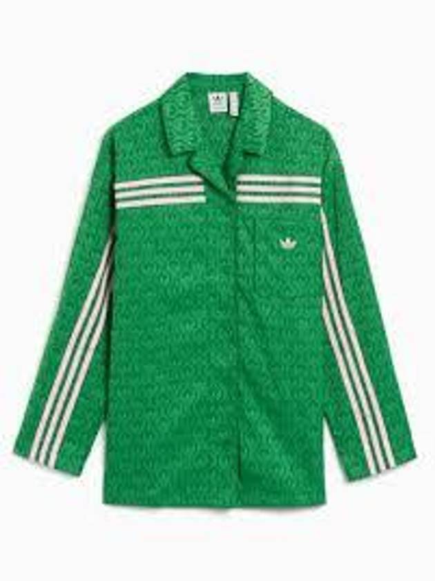 70S Trefoil Monogram Long Sleeve Shirt Green - ADIDAS - BALAAN 2