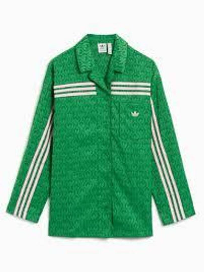 70S Trefoil Monogram Long Sleeve Shirt Green - ADIDAS - BALAAN 2