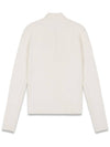 Women s Knit Sweater Half Neck Patch Zip up White MCFW24KN3WH - MACKY - BALAAN 3