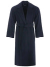 Agata Virgin Wool Single Coat Navy - MAX MARA - BALAAN 2