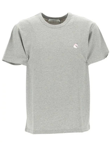 Fox Head Patch Cotton Short Sleeve T-Shirt Grey - MAISON KITSUNE - BALAAN 1