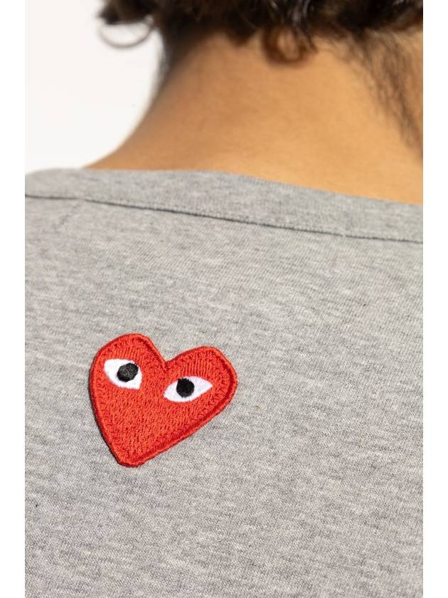 Comme Des Garçons Play T-shirt With Logo Patch, Unisex, Grey - COMME DES GARCONS PLAY - BALAAN 5