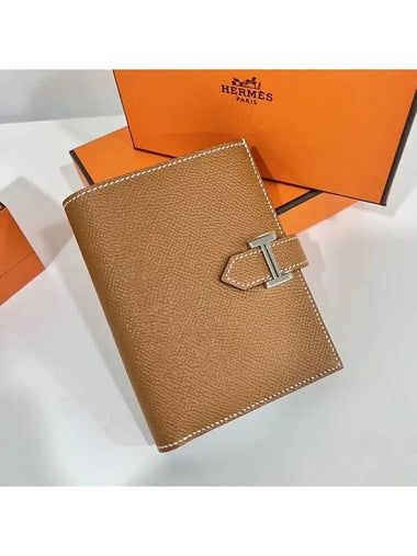 Bean Compact Half Wallet Wallet Gold Silver - HERMES - BALAAN 1