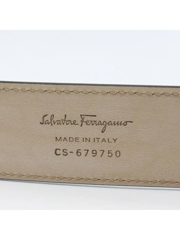 Adjustable Gancini Gunmetal Logo Leather Belt Black - SALVATORE FERRAGAMO - BALAAN 6