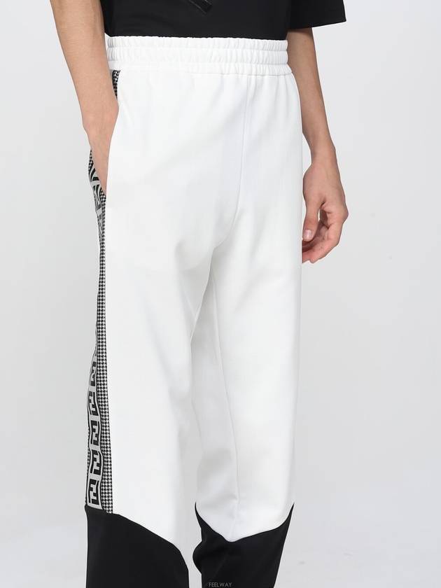 Color Block Logo Side JoGGer Track Pants Black White - FENDI - BALAAN 4