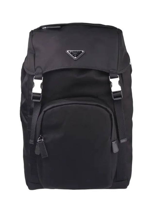 Triangle Logo Re-Nylon Saffiano Backpack Black - PRADA - BALAAN