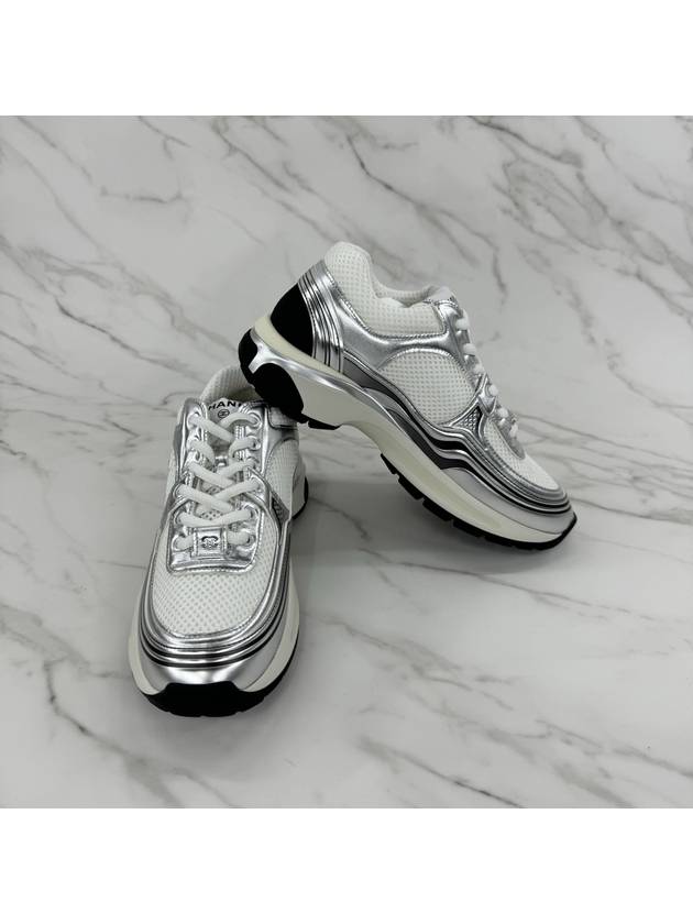 Shasix Sneakers Fabric Laminated Silver G39792 - CHANEL - BALAAN 8