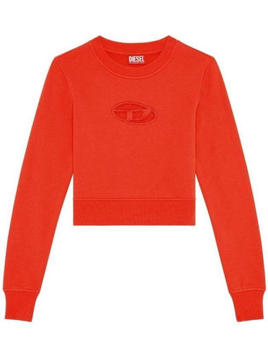 F Slimmy Cutout Logo Crop Sweatshirt Red - DIESEL - BALAAN 1