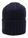 Logo Patch Wool Beanie Navy - MONCLER - BALAAN 6