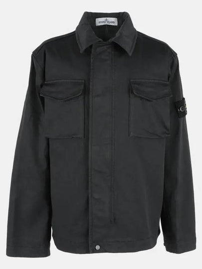 Stone Kids Waffen Patch Overshirt Jacket Charcoal 761610211 V0065 - STONE ISLAND - BALAAN 2