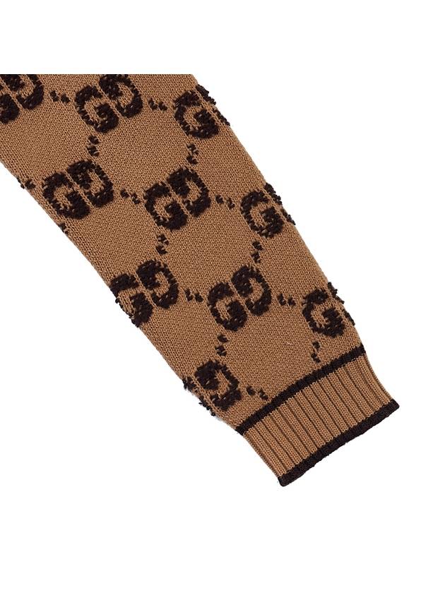 GG Bouclé Jacquard Crew Neck Wool Knit Top Camel - GUCCI - BALAAN 6