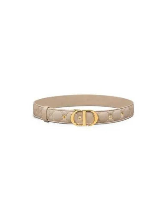 30MM Montaigne Cannage Calfskin Belt Powder Beige - DIOR - BALAAN 2