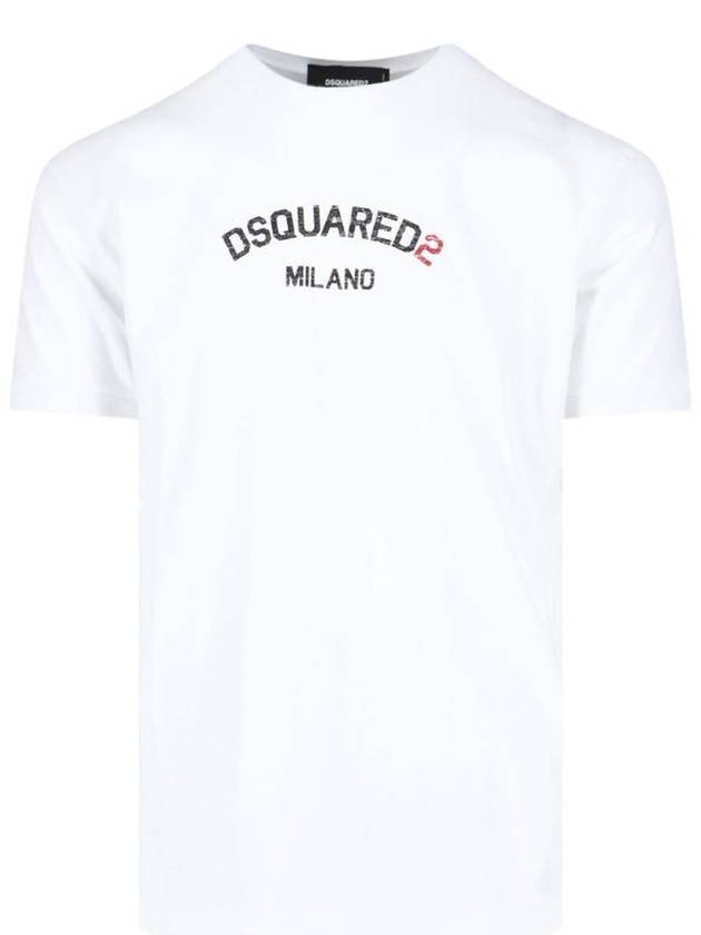 Men's Milan Short Sleeve T-Shirt White - DSQUARED2 - BALAAN 2