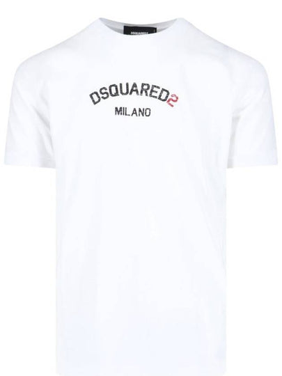 Men's Milan Short Sleeve T-Shirt White - DSQUARED2 - BALAAN 2