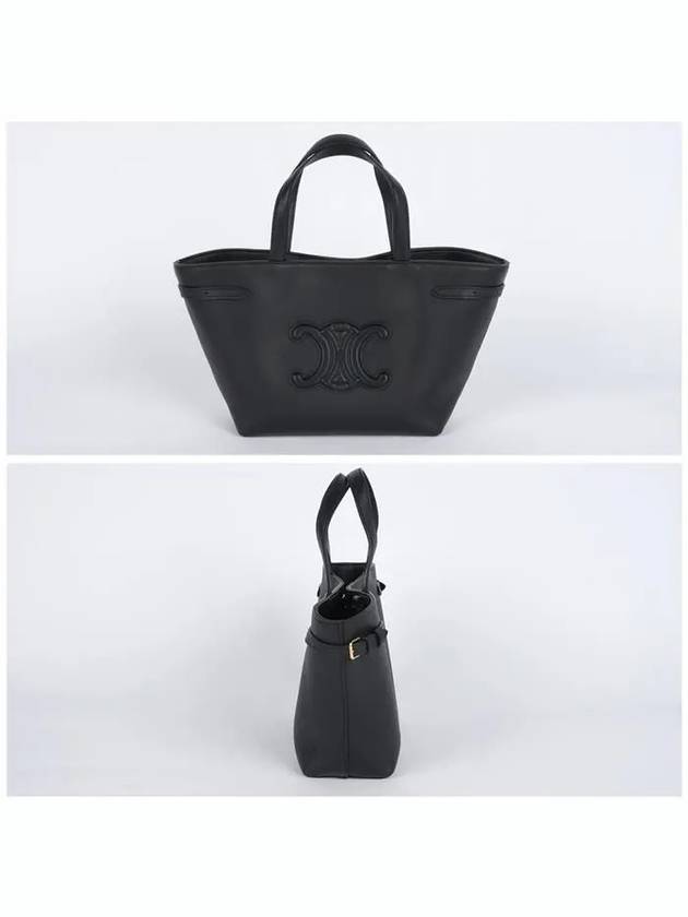 Mini Cabas Anais Cuir Triomphe Grained Calfskin Tote Bag Black - CELINE - BALAAN 3