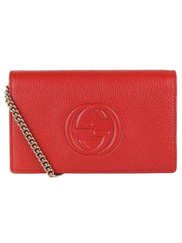 GG Logo Chain Soho Cross Bag Red - GUCCI - BALAAN 1