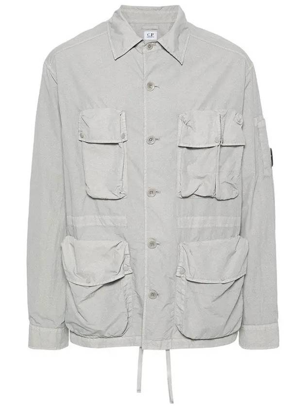 Flat Nylon Utility Over Long Sleeve Shirt Grey - CP COMPANY - BALAAN 2