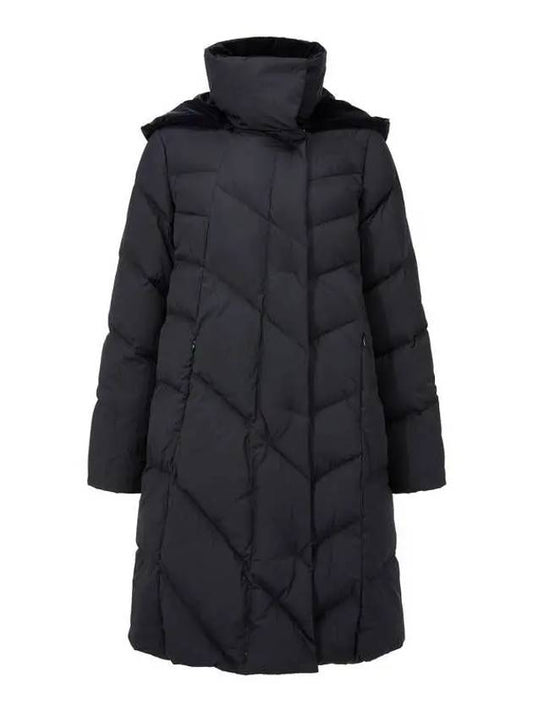 Women s Wrinkle Textured Duck Down Padded Coat Black - EMPORIO ARMANI - BALAAN 1