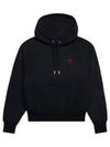 Heart Logo Cotton Hoodie Black - AMI - BALAAN 2