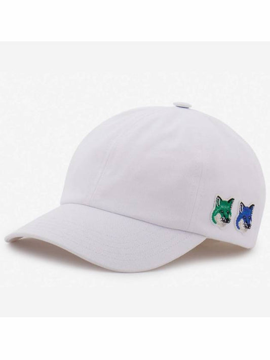 Double Fox Head Patch Ball Cap White - MAISON KITSUNE - BALAAN 2