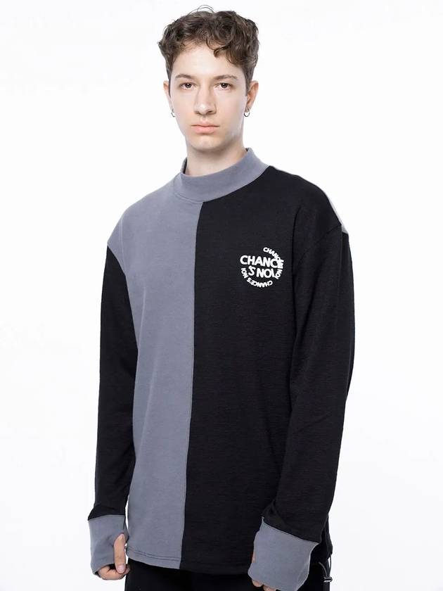 Men s M243MT04BK Circular Reverse Wool Half Neck Sweatshirt Black Gray - CHANCE'S NOI - BALAAN 1