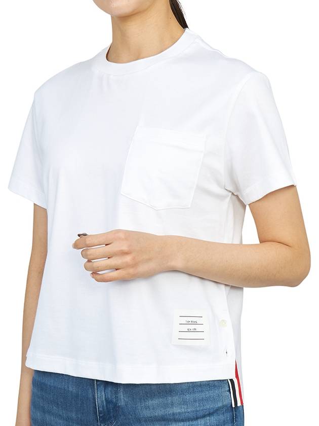 Midweight Jersey Boxy Pocket Short Sleeve T-Shirt White - THOM BROWNE - BALAAN 6