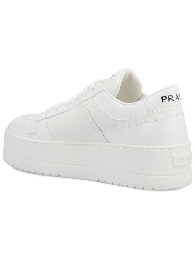 Downtown Bold Leather Low Top Sneakers White - PRADA - BALAAN 4