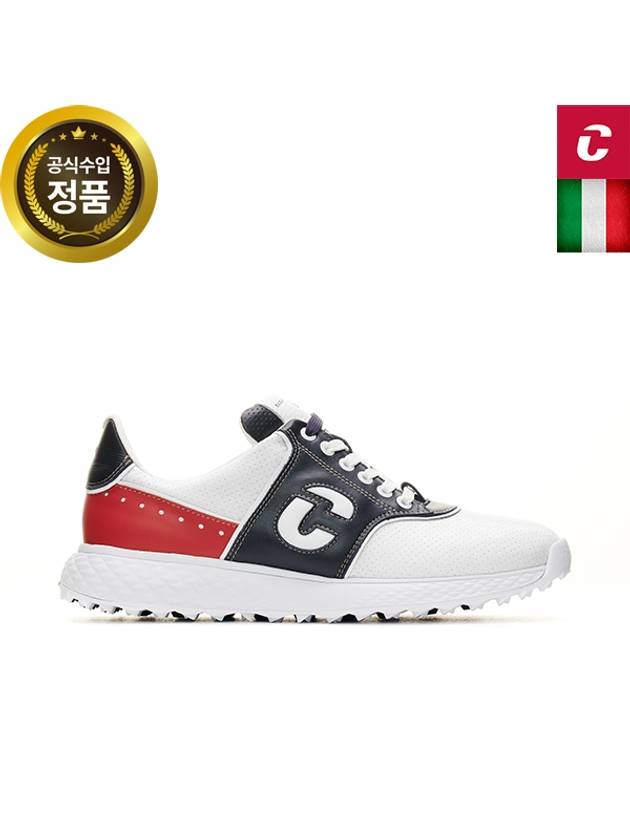 Official Italian handmade golf shoes POSITANO WHITENAVYRED - DUCA DEL COSMA - BALAAN 1