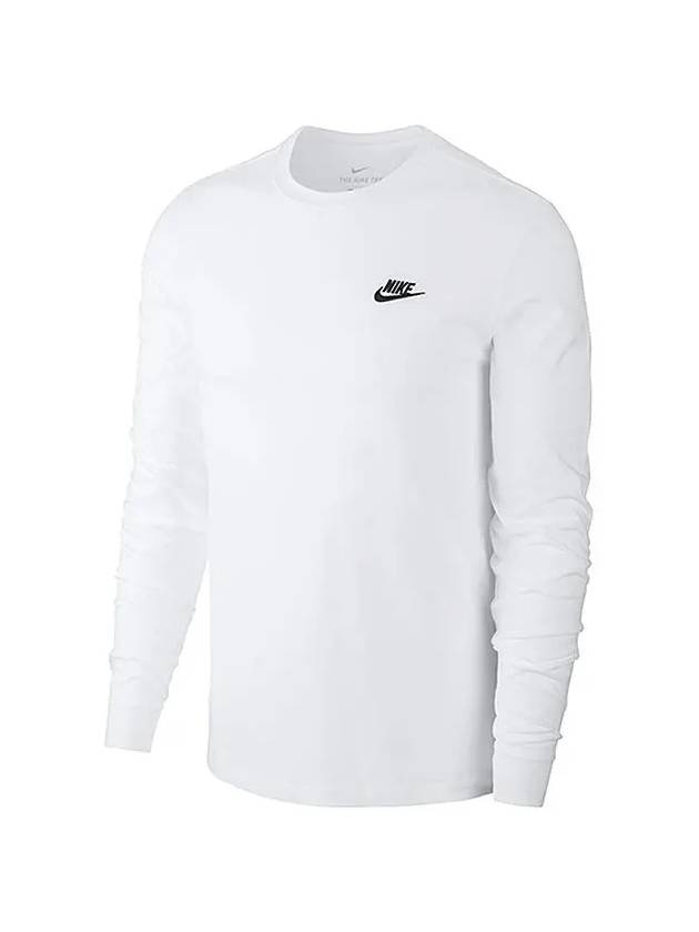 Men's NSW Club Long Sleeve T-Shirt White - NIKE - BALAAN 5