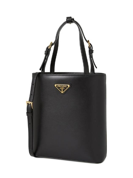 Triangle logo leather bucket bag women s tote 1BA401 V OOO 2AIX F0002 - PRADA - BALAAN 2