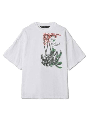 Upsidedown Palm Short Sleeve T-Shirt White - PALM ANGELS - BALAAN 1