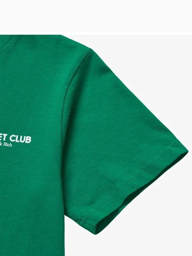 Racquet Club Logo Print Cotton Short Sleeve T-Shirt Green - SPORTY & RICH - BALAAN 4